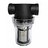 Suerhatcon Pipeline Filter 3/4' Wasserpumpenfilter mit 100 mesh Edelstahlsieb, Inline-Maschensieb...