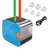 Oladwolf Elektrischer Anspitzer, Automatischer Bleistiftanspitzer mit Zwei Löchern, Pencil...