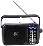 Panasonic RF-2400DEG-K Tragbares Radio mit Griff, Netz- oder Batteriebetrieb schwarz