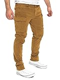 Yazubi Jayden - Creme Farbene Cargohosen - Männer Arbeitshosen - Herren Cargo Hose Baumwolle, Braun...