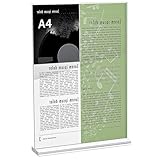 Yoosso Tischaufsteller, A4 Preisschilder Aufsteller Acryl T-Ständer Werbeaufsteller Tisch...