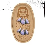 Vllold Halloween-Serviertablett aus Holz | Totenkopf Geist Mama Spinnennetz Halloween...