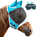 Pferde Fliegenmaske, Fliegenschutz Pferd Cob mit Ohrenschutz, Horse Fly Mask, Pferde Integral...