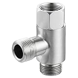 Winkelstopp Add-A-Tee Ventil 3/8 Zoll, Biveah Edelstahl-Wasserleitungsverteiler, Armatur für WC,...