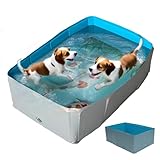 Maodom Haustierpool - PVC Faltbarer Planschbecken Quadratisch für Hunde,Tragbare Badewanne für...