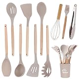 11 Stücke Kochutensilien Set, Silikon Kochbesteck Set Küchenutensilien, küchenset mit...