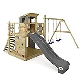 Wickey Spielturm Klettergerüst Smart Camp mit Schaukel & anthraziter Rutsche, Outdoor Kinder...