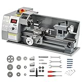 CREWORKS Metalldrehmaschine 600W Drehmaschine 8 x 14 Zoll Tischdrehmaschine 210 x 350MM Drehbank...