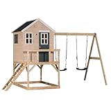 Wendi Toys M27 Stelzenhaus mit Doppelschaukel, Spielturm aus Holz für Kinder Garten Outdoor,...