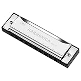OFFCUP Mundharmonika, 10 Löcher Mundharmonika Chromatic Mundharmonika Kinder Harmonika AnfäNger...