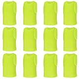 AUYAO Fussballtraining Leibchen Fubball Kinder 12PC Mesh Trimmage Trainingsleibchen Fußball...