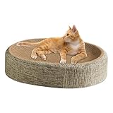 Bkljkf Ovales Sisal Kratzbrett für Katzen, Kratzbretter Katze, 2 in 1 Ovales Katzenkratzbretter...