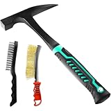Uxsjakjsd Metallreinigungs-Chipping-Hammer 22 Unzen für Schweißer mit 2 Stück Stahlbürste, für...