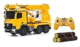 Jamara 405034 - Schwerlastkran Mercedes Liebherr 1:20 2,4G - Kran ausfahren und 660° drehbar, Seil...