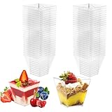 talifoca 50 stück Dessertgläser, 2oz/60ML Plastik Desserttasse, Dessertschalen Wiederverwendbar,...