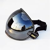 mjmoto Universal Motorrad-Helmvisier, 3/4 Offenes Gesicht, Bubble Windschutzscheibe, Vintage-Stil...