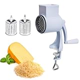 Käsereibe Mit Kurbel, Trommelreibe Edelstahl, Reibe Für Mit 2 Trommelblättern, Parmesanreibe...