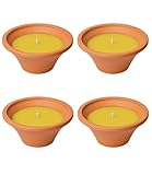 Flammschalen Lemon Citronella für draußen 4 Stück - Outdoor-Kerzen Terracotta - Für deinen...