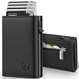 TENBST Geldbörse Herren, Slim Wallet Geldbeutel mit Münzfach & RFID Schutz, Leder Portmonee, 8...