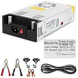 Schalternetzteil DC 12V 50A 600W DIY Clips Taster Trafo 230V AC auf DC Netzteil 12Volt Transformator...