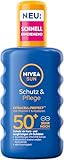 NIVEA SUN Schutz & Pflege Sonnenspray LSF 50+, wasserfestes Sonnencreme Spray mit Vitamin C &...