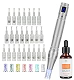 Simdesyun Dermapen Elektrische Microneedling Pen Micronadeln Pen 0-2,5mm mit LED Licht, Microneedle...