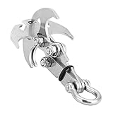 Edelstahl Kletterklaue, Faltbare Grappling Haken Kletterhaken Outdoor Survival Karabiner Tool für...