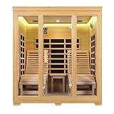 Artsauna Infrarotkabine Billund Dual-Technologie mit 2 Relaxliegen & Tisch - 180x180x190 cm - 2...