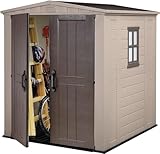 Keter Gerätehaus Factor 6x6, Beige, 6.2m³ Rauminhalt, Außenmaße (B/T/H):178 x 195.5 x 208 cm,...