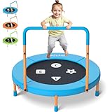 Trampolin Kinder Indoor, Ø 91cm Faltbare Fitness Trampolin mit Haltegriff, Mini Kindertrampolin Max...
