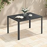 Clevich Gartentisch Wetterfeste, 110x70cm, Outdoor-Esstisch, WPC Balkontisch, Aluminiumrahmen,...