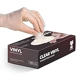 The Real Touch Einweg-Vinylhandschuhe, puderfreie und latexfreie transparent Einmalhandschuhe mit...