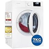 Exquisit Wäschetrockner 7kg, Trockner, Startzeitvorwahl, Knitterschutz, Ablufttrockner, 15...