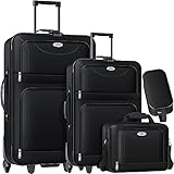 KESSER® 4tlg Trolley Kofferset | Reisekoffer Set mit Rollen | Komplettes Business 4er Set | S M L...