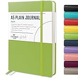 STATIONERY ISLAND Notizbuch A5 Blanko, Journal Hardcover mit 120 g/m² Dickem Papier, 180 Seiten...