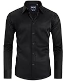 DEMEANOR Hemd Herren Langarm Businesshemden für Herren Slim Fit Business Bügelleichtes Hemden...