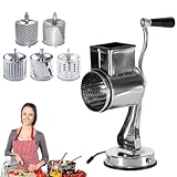 Handkartoffelreibe – Kurbelschneider, Käsereibe mit Trommel | Ergonomische Kurbelreibe mit...