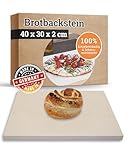 Feuerfest 123 Brotbackstein eckig I 40x30x2cm I Lebensmittelechte Backofen-Steinplatte aus Schamotte...