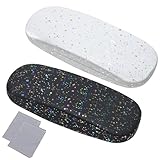 aurorayer 2 Stück Brillenetui Hardcase Damen,Glitter Tragbar Brillenbox Brillentasche mit Putztuch...