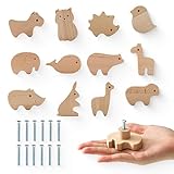 OESSUF 12 Stk Schrankknöpfe Holz fur Kinderzimmer, Möbelknöpfe Schubladenknopf in verschiedenen...