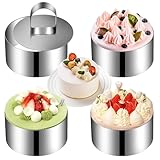 XxinXrong 4 Stück Dessertringe 8cm, Servierringe, Speiseringe, Runde Kuchenringe, Edelstahl Mousse...