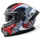 Motorrad Integralhelm Mit Doppelvisier Motorrad-Motocrosshelm ECEDOT-Zugelassener Vollvisierhelm...