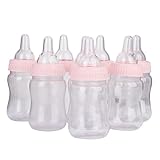 Tinksky Baby Shower Nuckelflasche Candy Box Mini Candy Flasche-Baby-Dusche-Geschenk-Box,12pcs (rosa)