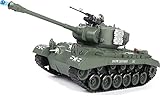 s-idee® RC Panzer S814 Snow Leopard grün 1:18 2.4 Ghz Battle Tank mit Schussfunktion