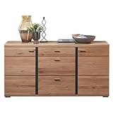 Stella Trading Sideboard massiv, Optik FSC-Zertifiziert-Moderne Kommode mit Schubladen und viel...