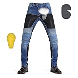 oFzimTo Motorradhose Herren mit Protektoren, Motorrad Jeans Herren, Atmungsaktiv Motorrad Hosen...