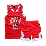 DJKTTMKW Basketball Trikot Kinder (Rot, 7-8 Jahre)
