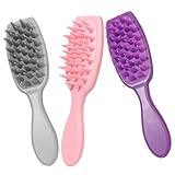 Mikinona 3Stücke Kopfhaut Shampoo Bürsten Silikon Kopfhautmassagegerät Tragbares Design für...