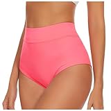 Bikinihose Damen, Badeshorts Damen Slip Hohe Taille Bauchkontrolle Slips Sexy Bikinihose Tanga Sport...