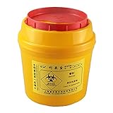 Tansoole 1L Runde Sharpsafe-Behälter für Abfälle, Gelb, Kanülenabwurfbehälter Abwurfbehälter
